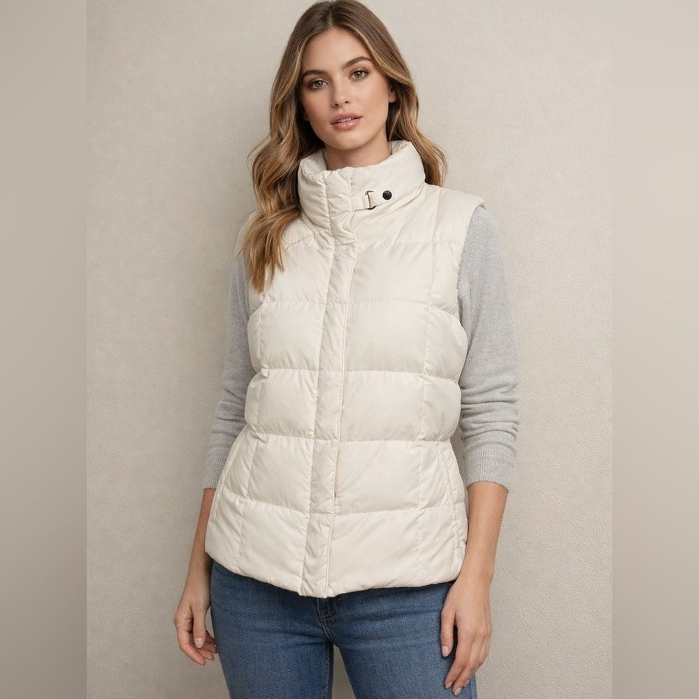 Eddie Bauer EB700 Goose Down Puffer Vest Jacket White